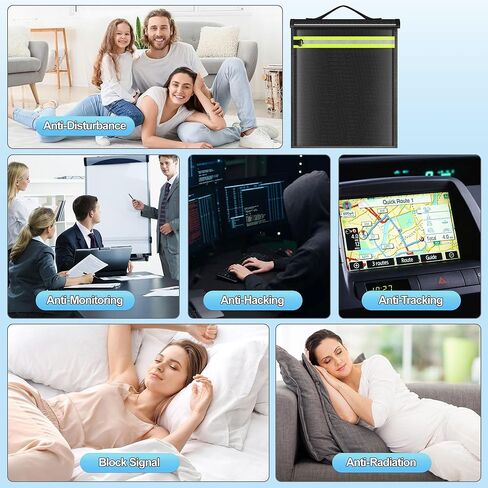 5 Pack Faraday Bags EMP Proof,Faraday Bags for Laptops Tablets Phones Car Keys,Faraday Cage with Handle&Reflective Strip,EMP bags for Electronics,Fireproof Waterproof RFID Signal Blocker Faraday Pouch in Kuwait