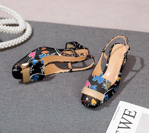 Joseywade النساء Slingback كتلة منخفضة صندل بكعب مكتنز مضخات مغلقة ساحة تو فستان أحذية 2 بوصة الصنادل بكعب مع حزام قابل للتعديل in Kuwait