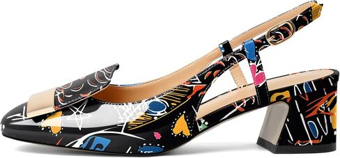 Joseywade النساء Slingback كتلة منخفضة صندل بكعب مكتنز مضخات مغلقة ساحة تو فستان أحذية 2 بوصة الصنادل بكعب مع حزام قابل للتعديل in Kuwait