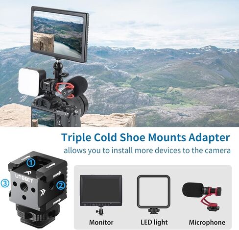 UTEBIT Super Clamp Camera Mount with 360° Ballhead Magic Arm, Super Clamp Mount with 1/4" and 3/8" Thread, Desk/Bike/Bicycle/Motorcycle/Handlebar Mount for GoPro, Phone, Camera, Monitor, LED Light in Saudi Arabia