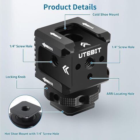 UTEBIT Super Clamp Camera Mount with 360° Ballhead Magic Arm, Super Clamp Mount with 1/4" and 3/8" Thread, Desk/Bike/Bicycle/Motorcycle/Handlebar Mount for GoPro, Phone, Camera, Monitor, LED Light in Saudi Arabia