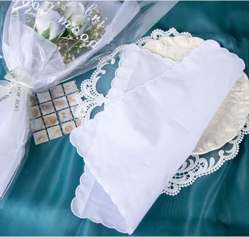 La closure Women's Pretty Embroidery White Handkerchief Hankies in Saudi Arabia