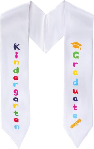 Kindergarten Graduation Sash 2024 Kids Graduation Stole, Unisex Preschool Graduation Satin Sash with Colorful Word in Kuwait