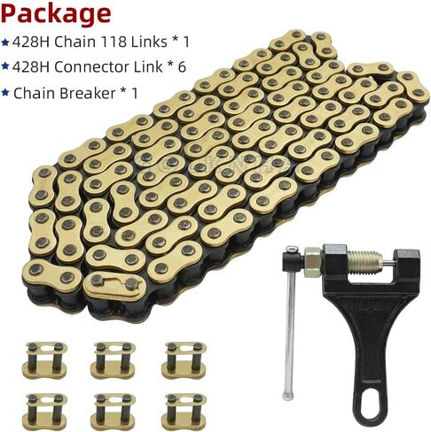 428H Drive Chain 118 Link with 6pcs Connecting Master Link Compatible with XR100 XR100R CRF100F CRF125FB YZ85 Motorcycle ATV Dirt Bike Seamless Small Tub with Chain Breaker in Saudi Arabia
