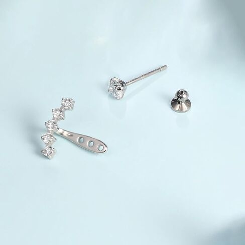 Limerencia F136 Hypoallergenic Pure Titanium Earrings for Women, G23 Implant Grade 5A Cubic Zirconia Open Hoops, Cartilage Stud Earrings Trendy Jewelry for Sensitive Ears in Kuwait