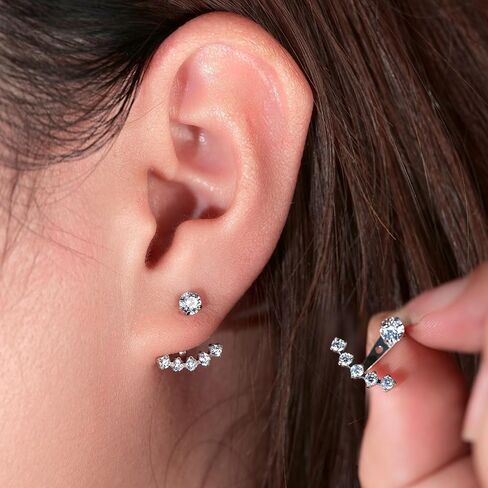 Limerencia F136 Hypoallergenic Pure Titanium Earrings for Women, G23 Implant Grade 5A Cubic Zirconia Open Hoops, Cartilage Stud Earrings Trendy Jewelry for Sensitive Ears in Kuwait