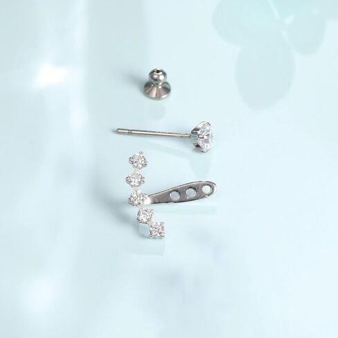 Limerencia F136 Hypoallergenic Pure Titanium Earrings for Women, G23 Implant Grade 5A Cubic Zirconia Open Hoops, Cartilage Stud Earrings Trendy Jewelry for Sensitive Ears in Kuwait