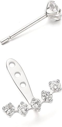 Limerencia F136 Hypoallergenic Pure Titanium Earrings for Women, G23 Implant Grade 5A Cubic Zirconia Open Hoops, Cartilage Stud Earrings Trendy Jewelry for Sensitive Ears in Kuwait