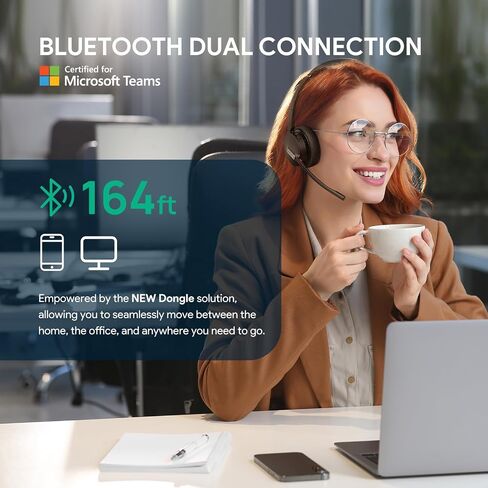 Yealink BH70 Teams Bluetooth Headset with Mic for Work, 35h Talk Battery in Kuwait