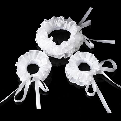 Elizabethan Renaissance Collar Cuffs Set Ruffle Layered Clown Stand Neck Choker Wrist Accessory in Saudi Arabia