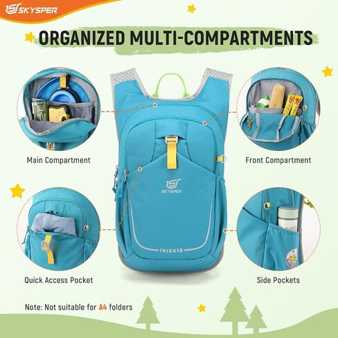 SKYSPER Kid Backpack for Boys Girls Kids Travel Backpack Day Pack for Outdoor Day Trips Kids 16" tall(Blue) in Kuwait