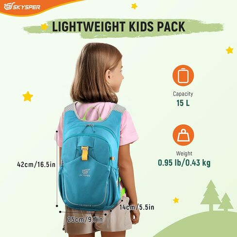SKYSPER Kid Backpack for Boys Girls Kids Travel Backpack Day Pack for Outdoor Day Trips Kids 16" tall(Blue) in Kuwait