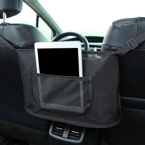 DSOAR CAR NET NET HANDBAG حامل بين مقاعد حقيبة شبكة تخزين المقعد العالمي لمحفظة الهاتف والعناصر الأصغر حاجز أطفال الحيوانات الأليفة ، الأسود