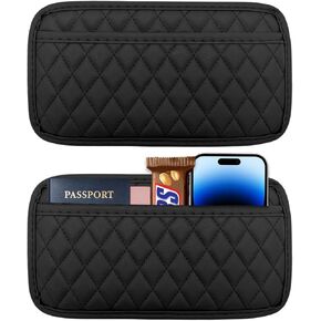 2 PCS Car Side Pocket Organizer, Leather Adhesive Auto Side Seat Back Storage Pocket, Waterproof Phone Document Sunglasses Holder Vehicle Gap Filler Pouch, Car Accessories (Large)