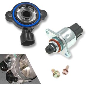 Throttle Position Sensor Idle Air Control Valve, Retrofit Sensor #17113625 Control Valve #17113598, Compatible with Buick Chevrolet (Silver & Black)