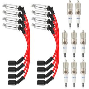 16PCS Iridium Spark Plugs 41-110 & Spark Clop Wires M8-48322 لـ Chevy Silverado Stuburban Avalanche Express لـ Cadillac Escalade لـ GMC Yukon Sierra Savana 5.3 6.0L 6.2L V8 LS 12680072 12621258 7831