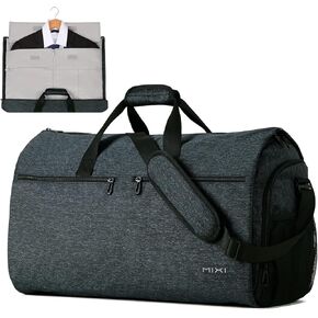 mixi Carry On Garment Bag for Travel 56L Convertible Duffle Bag for Men Women 2 in 1 Hanging Luggage Suitcase Dress Suit Travel Bag with Shoes Pouch, Forest Black