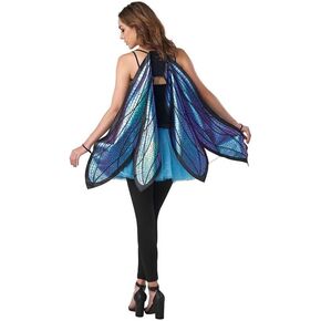 Seasons Adult Dragonfly Fairy Butterfly Cape Wings, Iridescent Blue, One Size