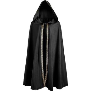 Hooded Doom Cloak Renaissance Long Cape for Cosplay for Men and Women Halloween Medieval Costume