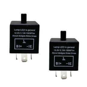 CF-13 LED Flasher Relay (Set of 2)- 3-Pin Adjustable Turn Signal Relay Duo for Enhanced LED Light Control