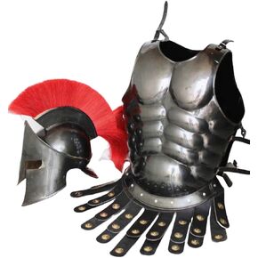 THOR INSTRUMENTS MEDIEVAL 300 MOVIE SPARTAN ARMOR KING LEONIDAS HELMET REPLICA + Muscle jacket Rustic Vintage Home Decor Gifts