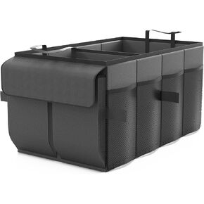Beicarin Car Trunk Organizer Organizer Box - منظم حذاء السيارات القابل للطيور إكسسوارات مربع تخزين البضائع لسيارات الدفع الرباعي ، MPV ، Van ، Size M ، Black