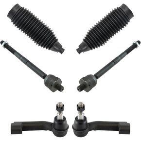TRQ Front Steering Kit Rack & Pinion Bellow Tie Rod متوافق مع 2011-2014 Ford Expedition F-150 Lincoln Navigator