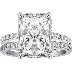 Radiant Cut Wedding Ring Set for Women, 3.5 Carat Platinum S925 Engagement Ring White Cubic Zirconia ,Sterling Silver Bridal Set, Women's Wedding Bands,Matching Wedding Rings for Her, Elegant Engagement Ring Set for women