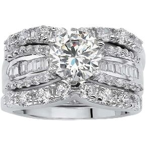 925 sterling Silve Plated Engagement Rings مجموعة للسيدات 3pcs لذيذ الزركونيا الزفاف الزفاف العصابات اللانهائية CZ