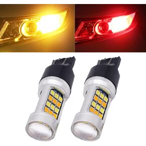 7443 7444NA Red/Yellow Amber Dual Color Switchback 42SMD LED Front Turn Signal Light Bulbs, Brake Stop Light, Taillights, Back-up Reverse Lights Bulbs, Pack of 2