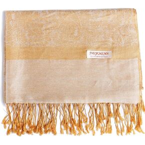Paisley Acrylic Viscose Blend Scarf Shawl Jacquard Wrap Stole Two Tones Vintage Reversible