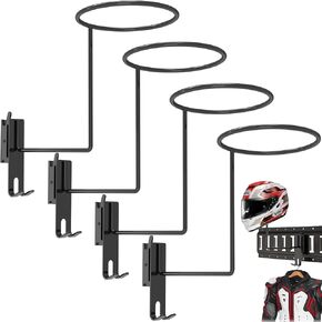4 PCS E Track Helment Helder ، E Track Motorcycle Hellem Rack مع 2 خطاف ، شماعات خوذة معدنية E-Track لمعاطف دراجة نارية ، قبعات ، خوذة للرجبي