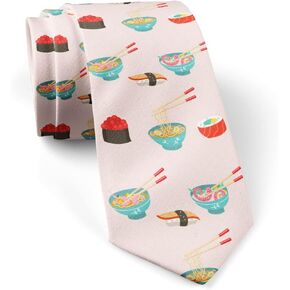 ( Japanese Cuisine Noodles ) Fashion Novelty Necktie, Conversation Neckwear Ties Great for Party and Events