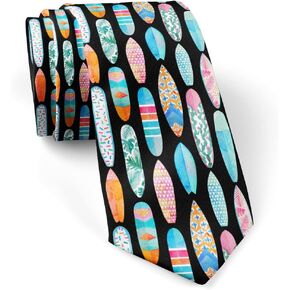 ( Watercolor Surfboard Colorful ) Fashion Novelty Necktie, Conversation Neckwear Ties Great for Party and Events