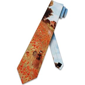 Field Of Poppies Ties Claude Monet Men's Necktie by The Three Rooker Necktie Company