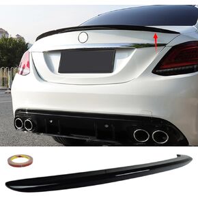 Trunk Lip Wing Spoilder Black Trim Fit for Mercedes Benz C-Class W205 C200 C300 2015 2016 2017 2018 2019 2020 Sedan فقط إكسسوارات 4 أبواب