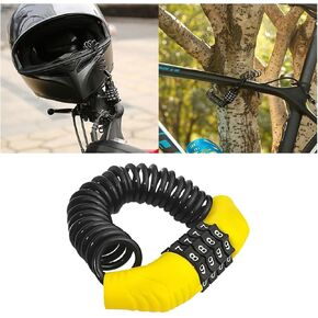 Motorcycle Helmet Lock, Retractable Small Bike Cable Lock with 4 Digit Combination Code, Anti Theft Motobike Locking Device Accessories, Universal for Bicycle, Baby Stroller, Skis (Black) in Kuwait
