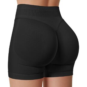 Womens تمرينات الرياضة الصالة الرياضية تأثير سراويل قصيرة خفية مخفية بعقب رفع اليوغا شورتات مع التحكم في البطن عالية الخصر