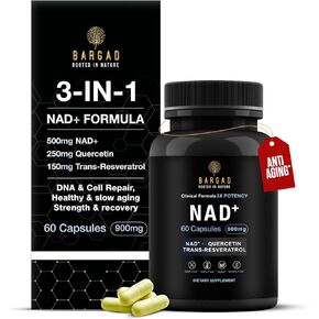 NAD+ ملحق لمكافحة الشيخوخة وتجديد الخلايا | ملحق NMN البديل - NAD مع Resveratrol & Quercetin | يعزز صحة الميتوكوندريا ، والوضوح العقلي والحيوية | 60 العد | للنساء والرجال