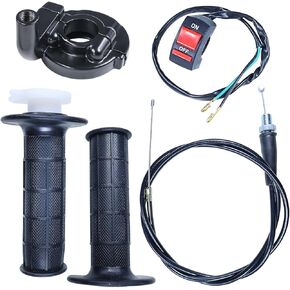 22mm Throttle Cable Grips Assembly for 110cc 125cc SSR Coolster Apollo CRF50 Roketa Pit Dirt Bike Coleman CT100U CC100X CT200U BT200X Motovox MBX10 MBX11 Baja Doodle Bug DB30 Mini Bike Black
