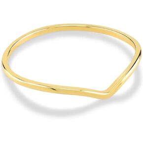 Gelin 14k REAL GOLD CHEVRON RING للنساء | خاتم الشكل V في الذهب 14K | حلقات تكديس لذيذ | مجوهرات ذهبية 14K للسيدات