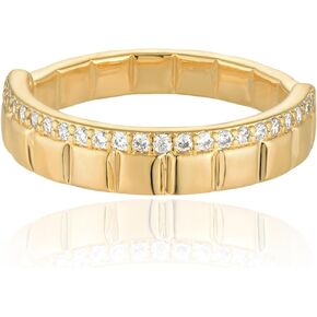 Gold Rings for Women Trendy 14K Gold Plated Dainty Band Stackable Chunky Rings Minimalist Finger Jewelry Gifts Size US6-8