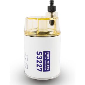 S3227 Fuel Filter Marine Fuel Water Separator With Clear Bowl Replacement for Marine Outboard Motor Mercury Replace# S3227 320R 490R-RAC-01 18-7948 9-37882 18-7922 18-7922-1