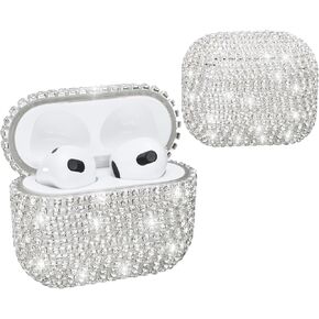 غطاء حماية لسماعات Airpods من Diamond Airpods وحافظات شحن صلبة وملحقات حقيبة حمل لأجهزة Apple Airpods 2 & 1، غطاء حماية من Bling Diamond Airpods وإكسسوارات Airpod اللطيفة اللامعة in Kuwait