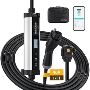 Level 2 Portable EV Charger-40A 240V EVSE مع NEMA 14-50 قابس ، 9.6 كيلو وات ، معتمد ETL ، 40A/32A/24A/16A ، محطة شحن EV الحالية القابلة للتعديل لـ SAE J1772 (40A J1772 NEMA14-50 25ft)