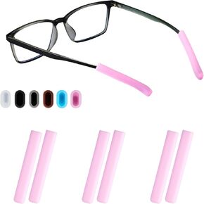 Glasses Ear Cushion, Non Slip Soft Silicone Eyeglass Ear Cushions, Anti-Slip Comfort Eyeglasses Temple Tips Sleeve Retainer, Comfort Eye Glass Ear Grips, Glasses Accessories (3 White Pairs)