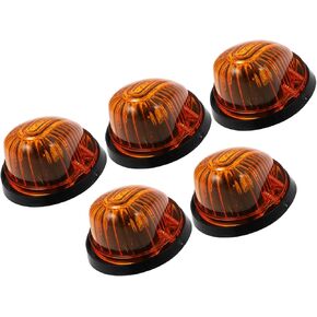 5pcs Top Cab Marker Light Roof Running Lamps Yollew Covers Lens Yellow LED Light for Chevrolet C30 C20 K30 K20 1977-1986 for GMC C1500 1979-1984 1986 Replacement