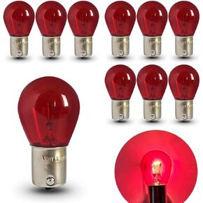 Pack-10 1156 Turn Signal Lights ، P21W 1141 S25 High Brightness 12V 21W BA15S LOSTING PLUBLES FOLBALS ، 360 درجة إضاءة لمبة ، للسيارات (CLEAR)