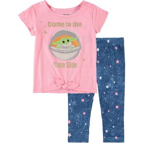STAR WARS Girls Mandalorian The Child T-Shirt and Leggings Clothing Set - Baby Yoda Clothes