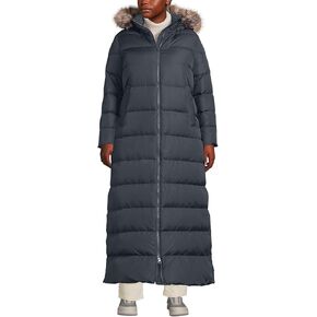 نهاية Lands 'Womens Long Maxi Down Coat Lunar Gray Plus 2x